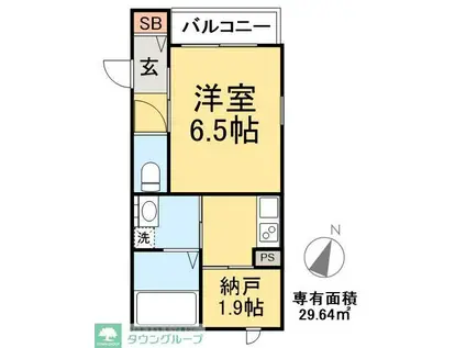 GRANDE SK(1K/2階)の間取り写真