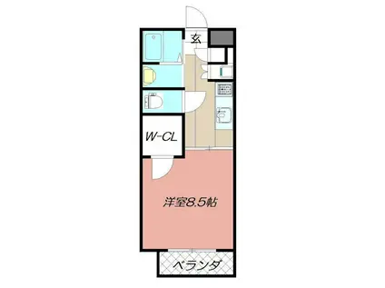 アクア清水(1K/1階)の間取り写真