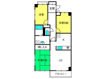 ロイヤルガーデン(3LDK/3階)の間取り写真