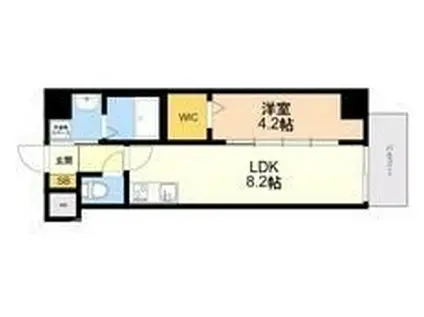 ライフフィールド諸岡II(1LDK/7階)の間取り写真