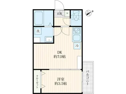 町田市玉川学園2丁目工事(1DK/1階)の間取り写真