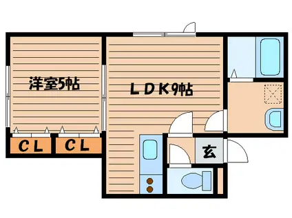 ハイム610(1LDK/1階)の間取り写真