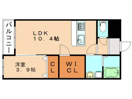 ARCBLISS飯塚(1SLDK/2階)の間取り写真