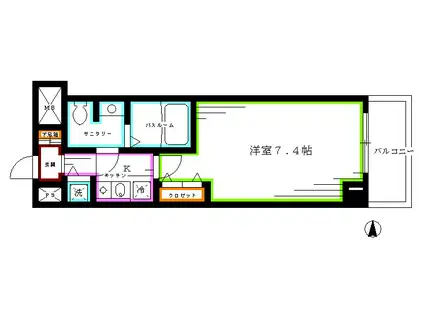 フォルマーレ新中野(1K/7階)の間取り写真