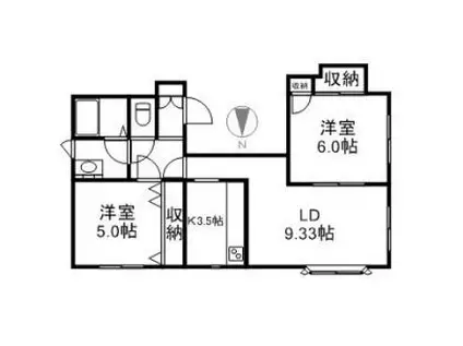 宮の森コテージ(2LDK/1階)の間取り写真