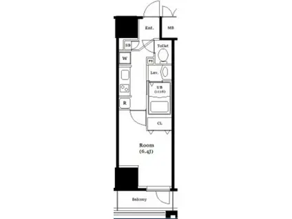 RISING PLACE KAMEIDO(1K/8階)の間取り写真