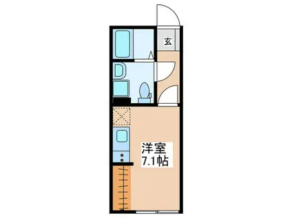 ロンディネ寒川(ワンルーム/1階)の間取り写真