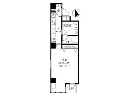 ファインクレスト渋谷神泉(1K/6階)の間取り写真