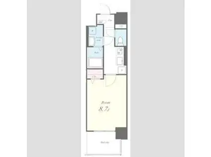 ALUNA箱崎(1K/3階)の間取り写真