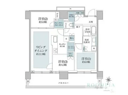 プラウドタワー目黒MARC(2SLDK/29階)の間取り写真