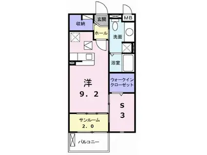 エテルノ・フィオーレ(1LDK/1階)の間取り写真