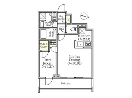CREALPREMIER 西馬込(1LDK/3階)の間取り写真