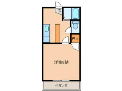 カクサン可美タウンシングル(1DK/2階)の間取り写真