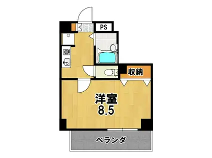 メゾンブリアン(1K/5階)の間取り写真