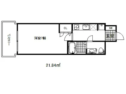 セレニテ三宮(1K/10階)の間取り写真