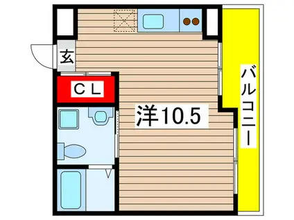 リエス千葉新宿(ワンルーム/4階)の間取り写真