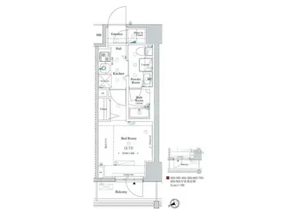 アクサスレジデンス目黒東(1K/6階)の間取り写真