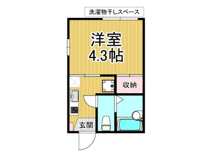 阪急今津線 仁川駅 徒歩6分 2階建 築41年(1K/2階)の間取り写真