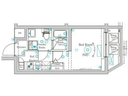 MIND 武蔵中原(1K/3階)の間取り写真