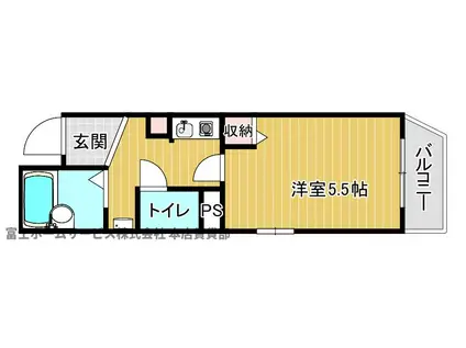 ウィル阿倍野(1K/3階)の間取り写真