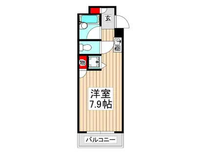 メション新座II(ワンルーム/2階)の間取り写真