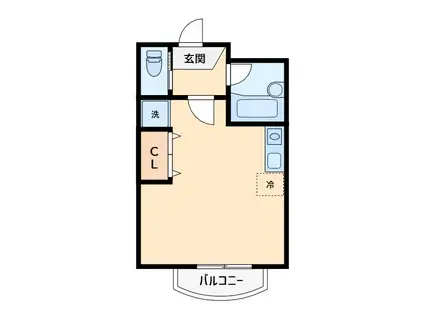 REFINED 領家(ワンルーム/3階)の間取り写真