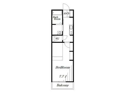 ウィンドテラス本千葉(1K/1階)の間取り写真