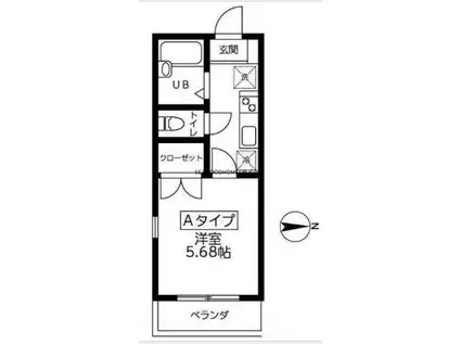 ラフィネ金沢八景II(1K/2階)の間取り写真