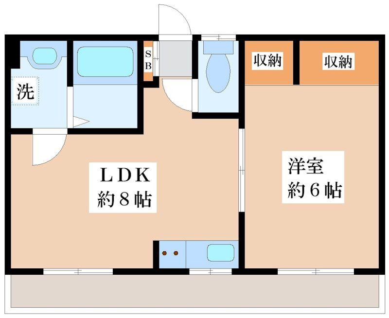 三澤ビル(1LDK/4階)の間取り写真