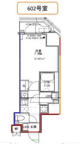 S-RESIDENCE 文京小石川(1K/6階)の間取り写真