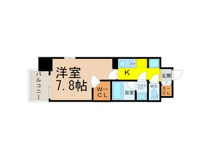 ブランシエスタ泉(1K/11階)の間取り写真