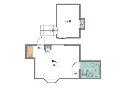 シャムロック(ワンルーム/2階)の間取り写真