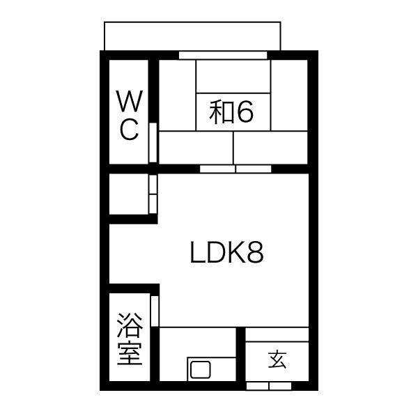 大和荘(1LDK/1階)の間取り写真