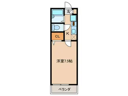 アンプルール ブワ プチモン(1K/1階)の間取り写真