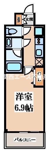 ソルテラス OSAKA イースト GATE(1K/10階)の間取り写真