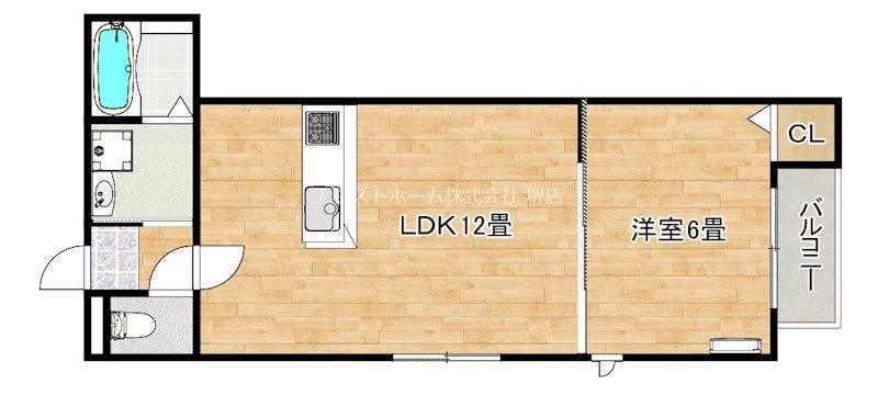 ハウスモメゾン大浜 A(1LDK/1階)の間取り写真