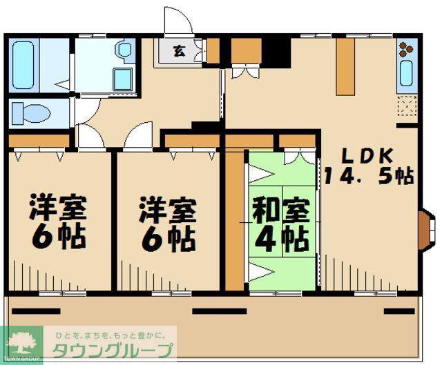 メゾーネ宮崎台(3LDK/2階)の間取り写真