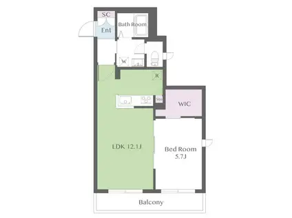 オクルス二子玉川(1LDK/3階)の間取り写真