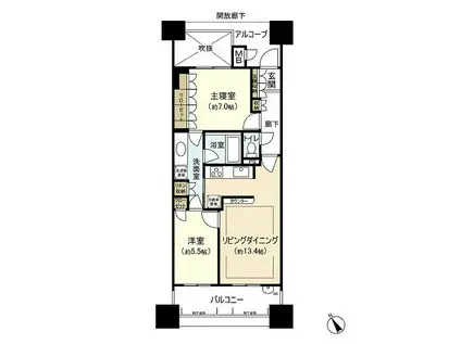 パークホームズ定禅寺通(2LDK/6階)の間取り写真