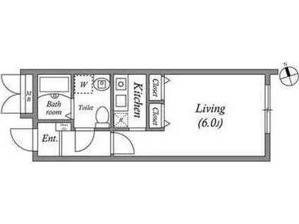 ゼスティ神楽坂II(1K/4階)の間取り写真