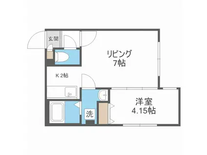 FRONTIER(1LDK/2階)の間取り写真