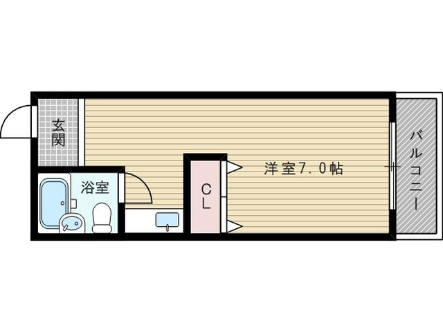 ビスタ新庄ハイツ1(ワンルーム/3階)の間取り写真