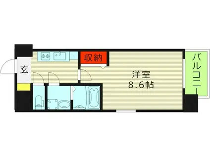 スプランディッド京橋イースト(1K/8階)の間取り写真