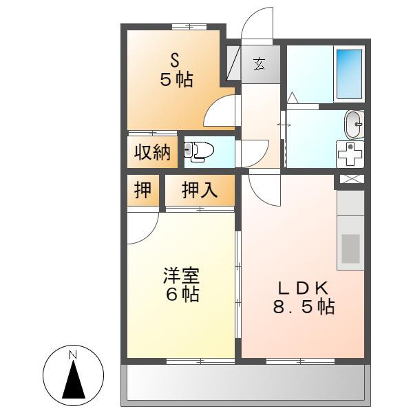 サンコート柳橋(1SLDK/8階)の間取り写真