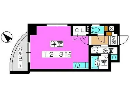 スーペリアニューハイム薬院(ワンルーム/3階)の間取り写真