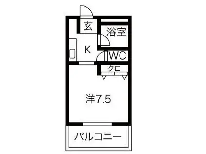 レジデンス山和II(1K/4階)の間取り写真