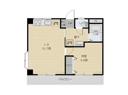 サンヒルズ弐番館(1LDK/2階)の間取り写真