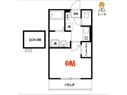 コウジィーコートI(1K/2階)の間取り写真