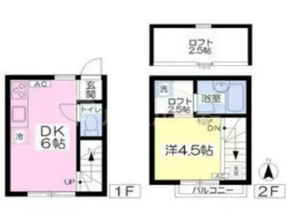 青戸セブン(1DK/1階)の間取り写真