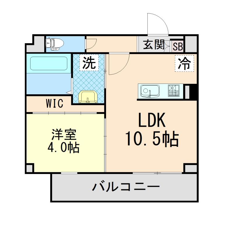 アリビラ六甲(1LDK/1階)の間取り写真